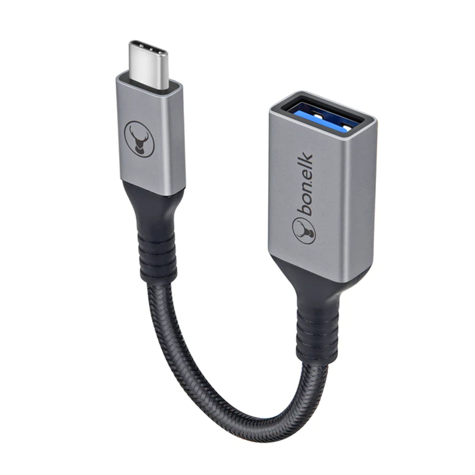 Picture of Bonelk Long-Life USB-C to USB-A Adapter (15cm) (Space Grey)